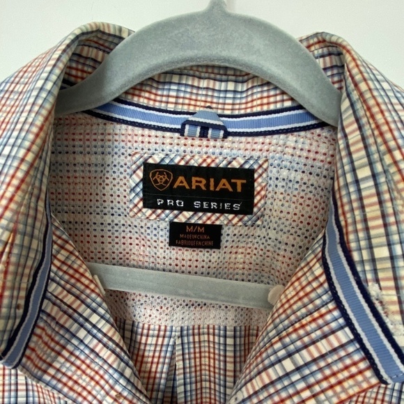 ARIAT Men’s Pro Series Long Sleeve Western Shirt Medium Cream Blue Rust - Picture 5 of 8